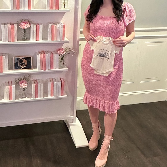 Pink Floral Maternity Dress - Picture 5 of 6